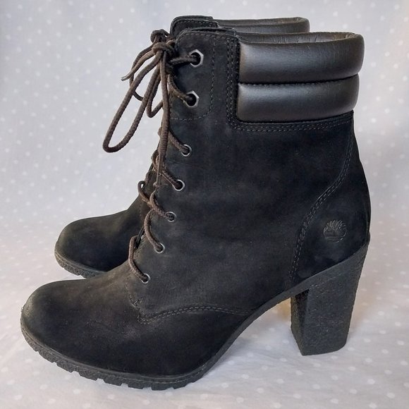 Timberland Tillston Black Suede and Leather Ortholite Lace Up Ankle Boot NWOB